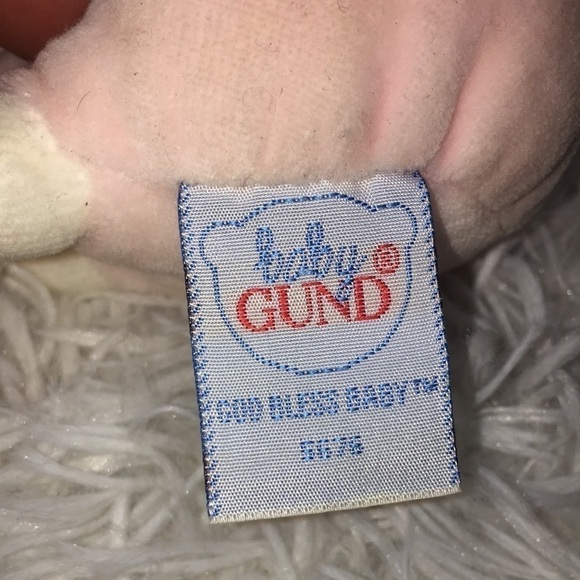 Infants Gund god bless baby rattle plush stuffed waffle knit trim lovey toy - Picture 6 of 6